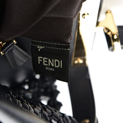 Fendi Nappa Matisse Intreccio Large Peekaboo Iconic Satchel Midnight 6 of 10