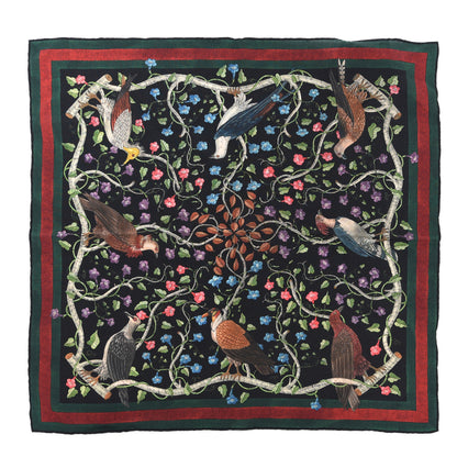 Gucci Silk Floral Condor Square Handkerchief Black 1 of 2