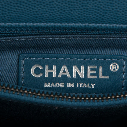 Chanel Caviar Quilted Small Coco Handle Flap Blue 7 of 8