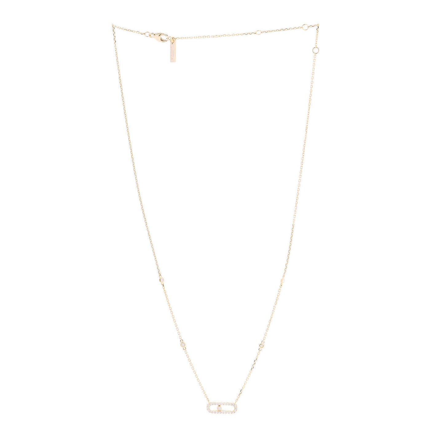 18K Yellow Gold Diamond Move Uno Pave Necklace