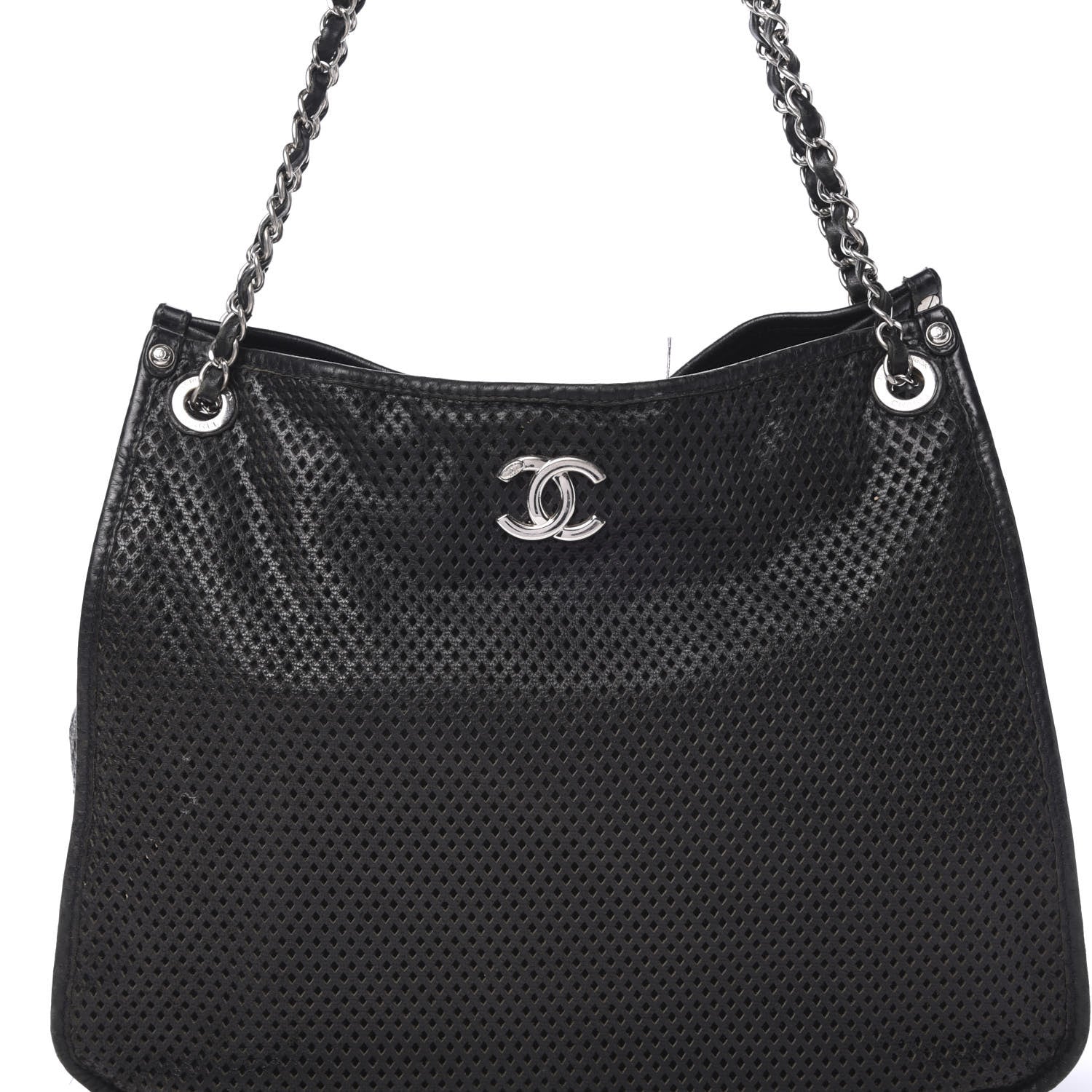 Chanel Calfskin Perforated Up In The Air Tote Black 7 of 14