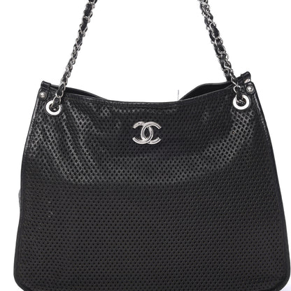 Chanel Calfskin Perforated Up In The Air Tote Black 7 of 14
