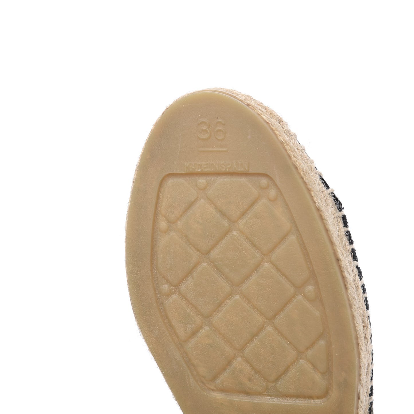 Fabric Patent Calfskin CC Espadrilles 36 Black