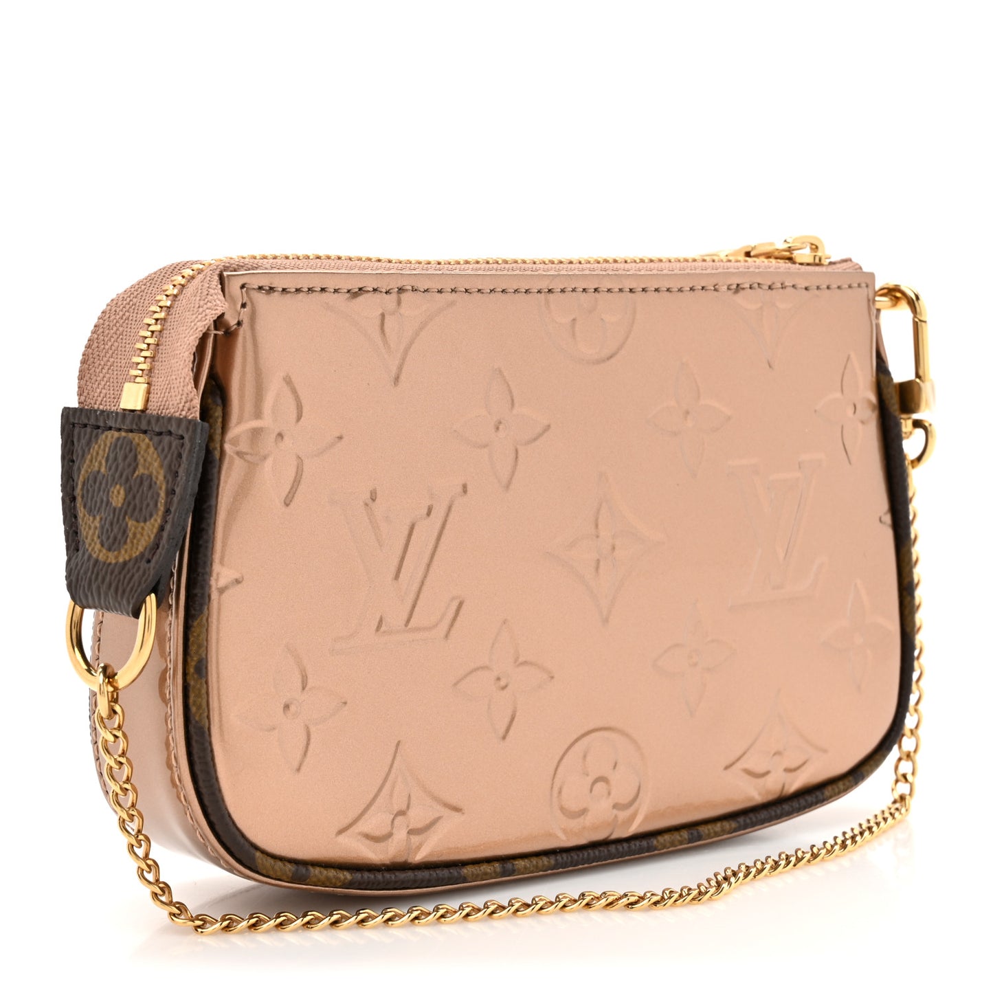 Metallic Vernis Mini Pochette Accessories Rose Gold