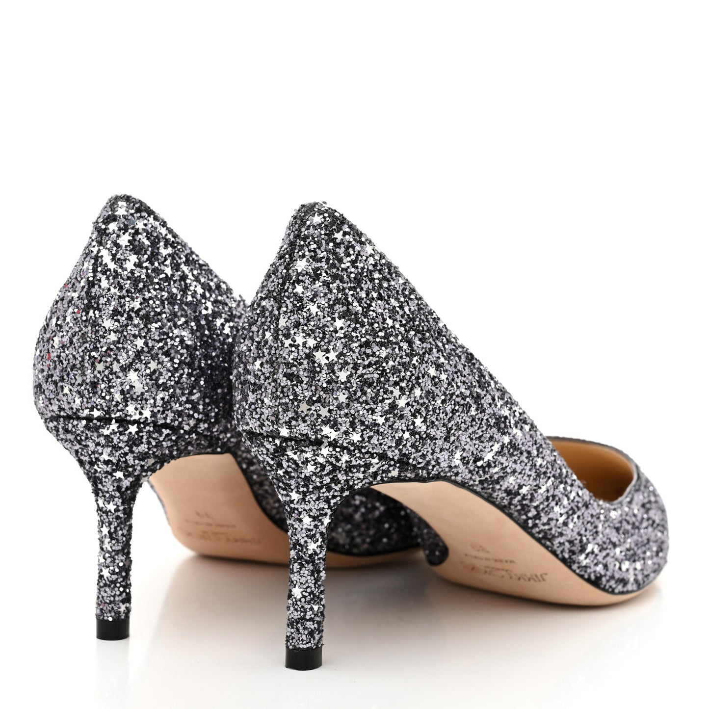 Glitter Pointy Toe Romy 60 Pumps 39 Silver