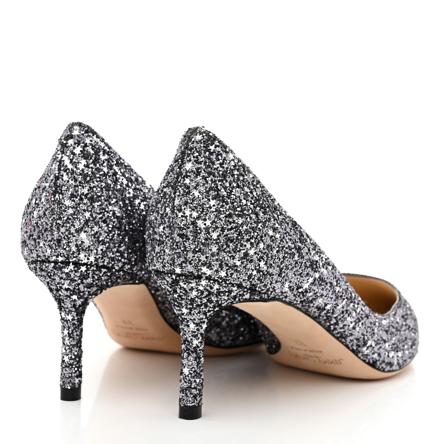 Jimmy Choo Glitter Pointy Toe Romy 60 Pumps 39 Silver 5 of 8