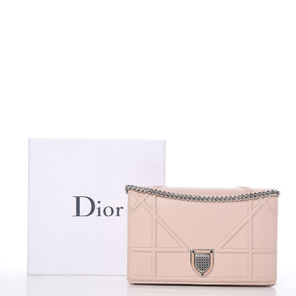 Christian Dior Grained Calfskin Diorama Wallet on Chain Pouch Rose Poudre 9 of 9