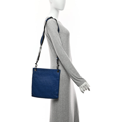Bottega Veneta Nappa Intrecciato VN Crossbody Messenger Bag Navy 2 of 11