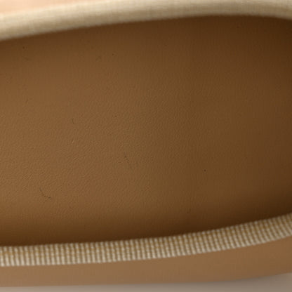 Chanel Lambskin Cap Toe CC Ballerina Flats 37.5 Beige Black 11 of 12
