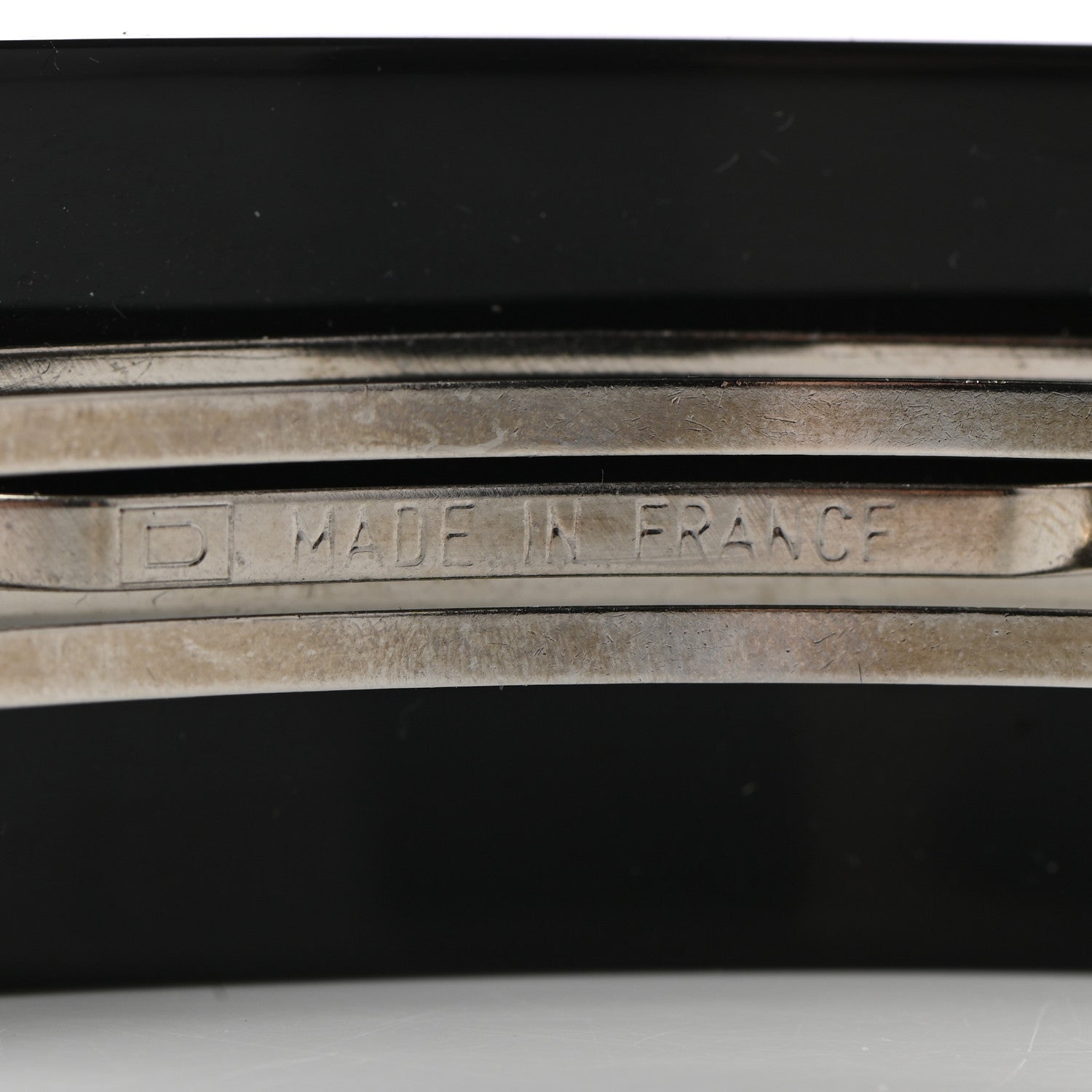 Chanel Resin Abalone CC Hair Clip Barrette Black 3 of 5