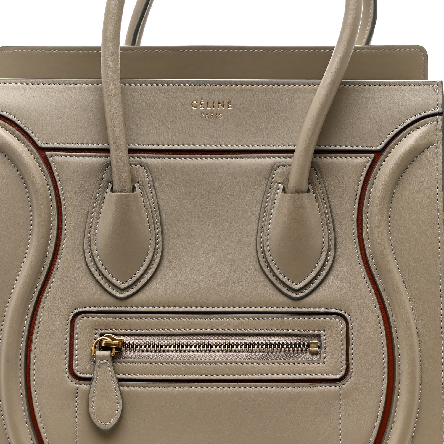 Celine Smooth Calfskin Interstice Micro Luggage Quartz 8 of 10