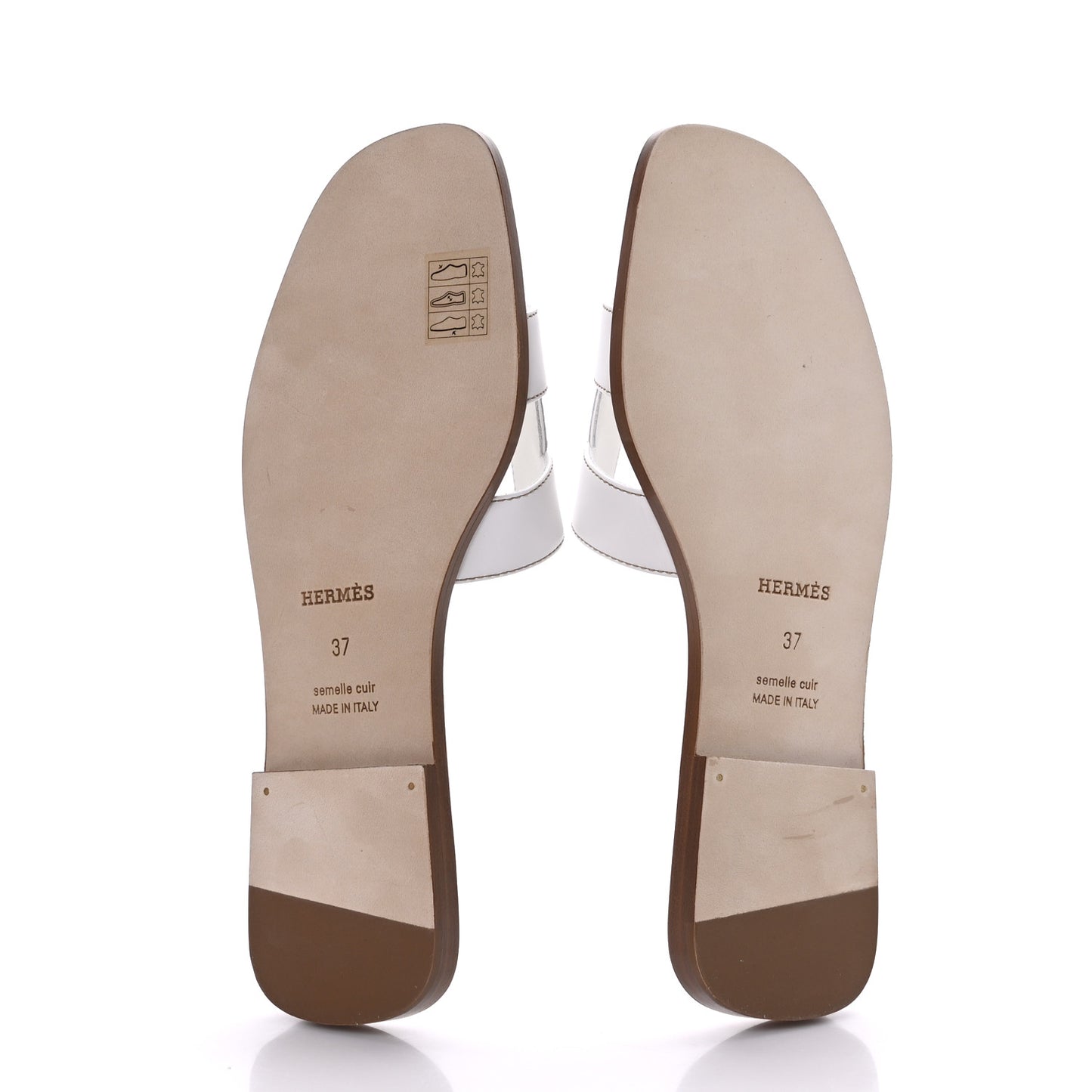 Box Calfskin Oran Sandals 37 White