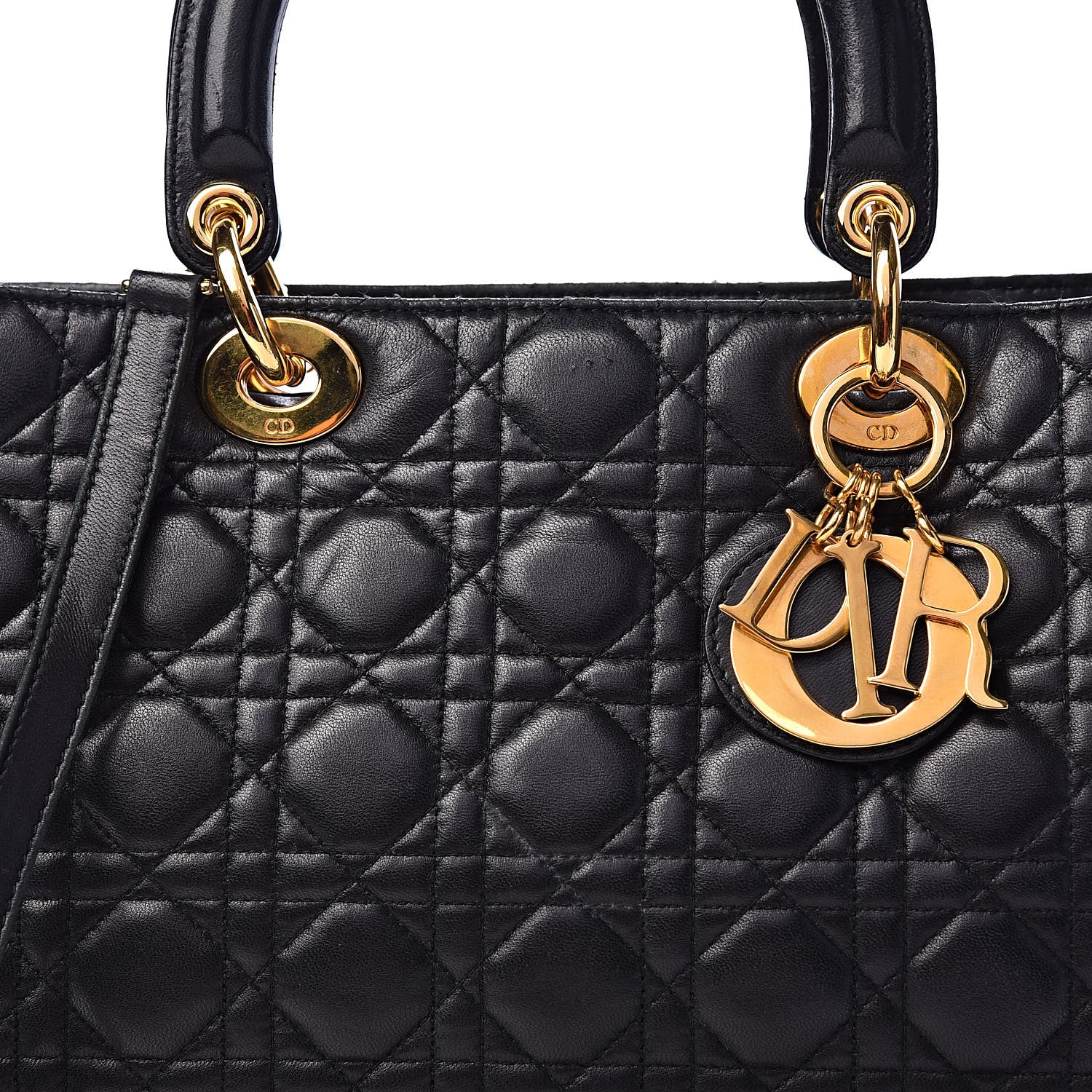 Christian Dior Lambskin Cannage Large Lady Dior Black 21 of 21