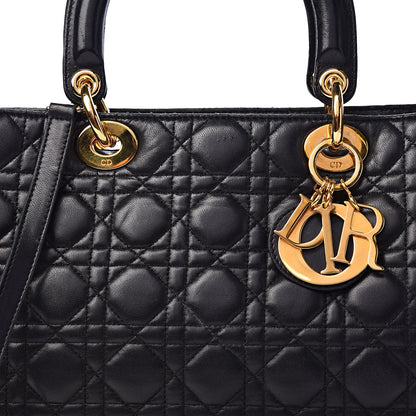 Christian Dior Lambskin Cannage Large Lady Dior Black 21 of 21