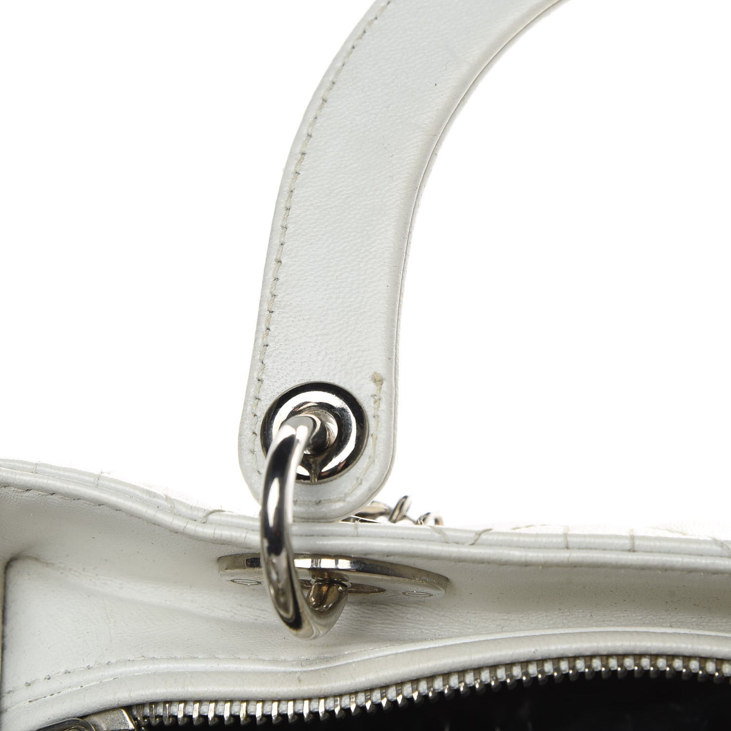 Lambskin Cannage Medium Lady Dior White