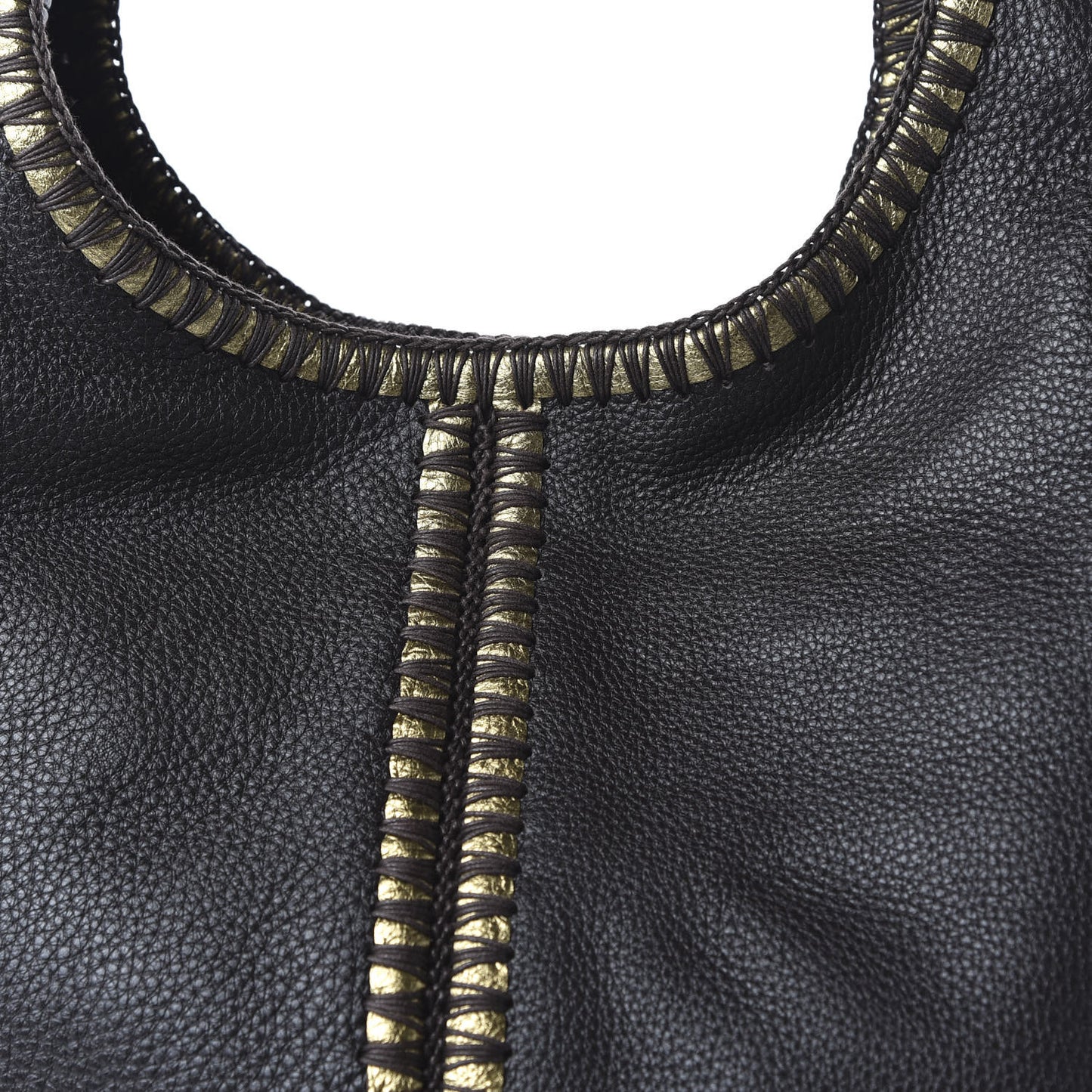 Cervo Deerskin Large Double Compartment Hobo Ebano