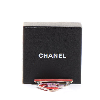 Chanel Enamel Heart CC Charm Brooch Pink Red 5 of 5