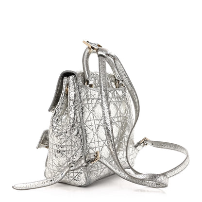 Christian Dior Metallic Calfskin Small Stardust Backpack Silver 3 of 17