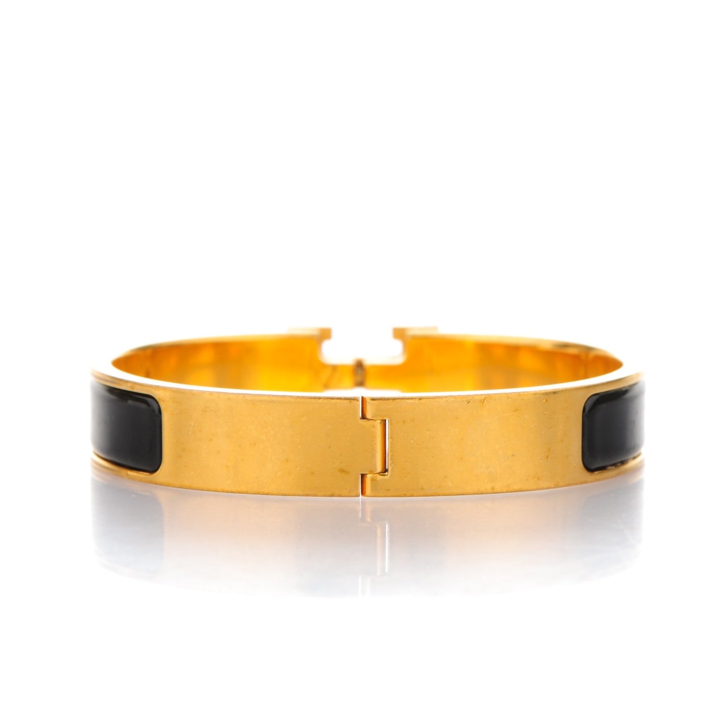 Enamel Narrow Clic Clac H Bracelet GM Black