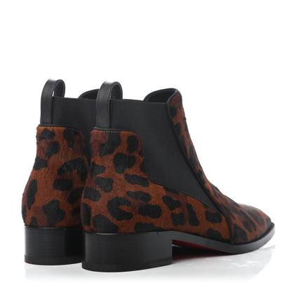 Christian Louboutin Calf Hair Leopard Print Marmada Flat Chelsea Boot 36.5 Brown 3 of 4
