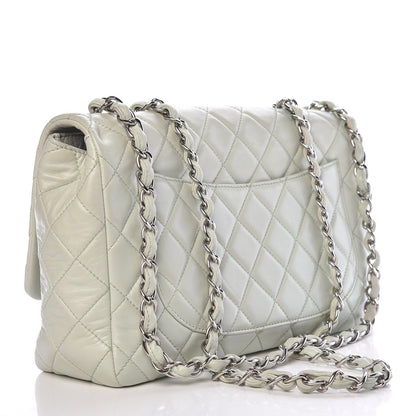 Chanel Lambskin Quilted Jumbo Single Flap Green 3 of 11