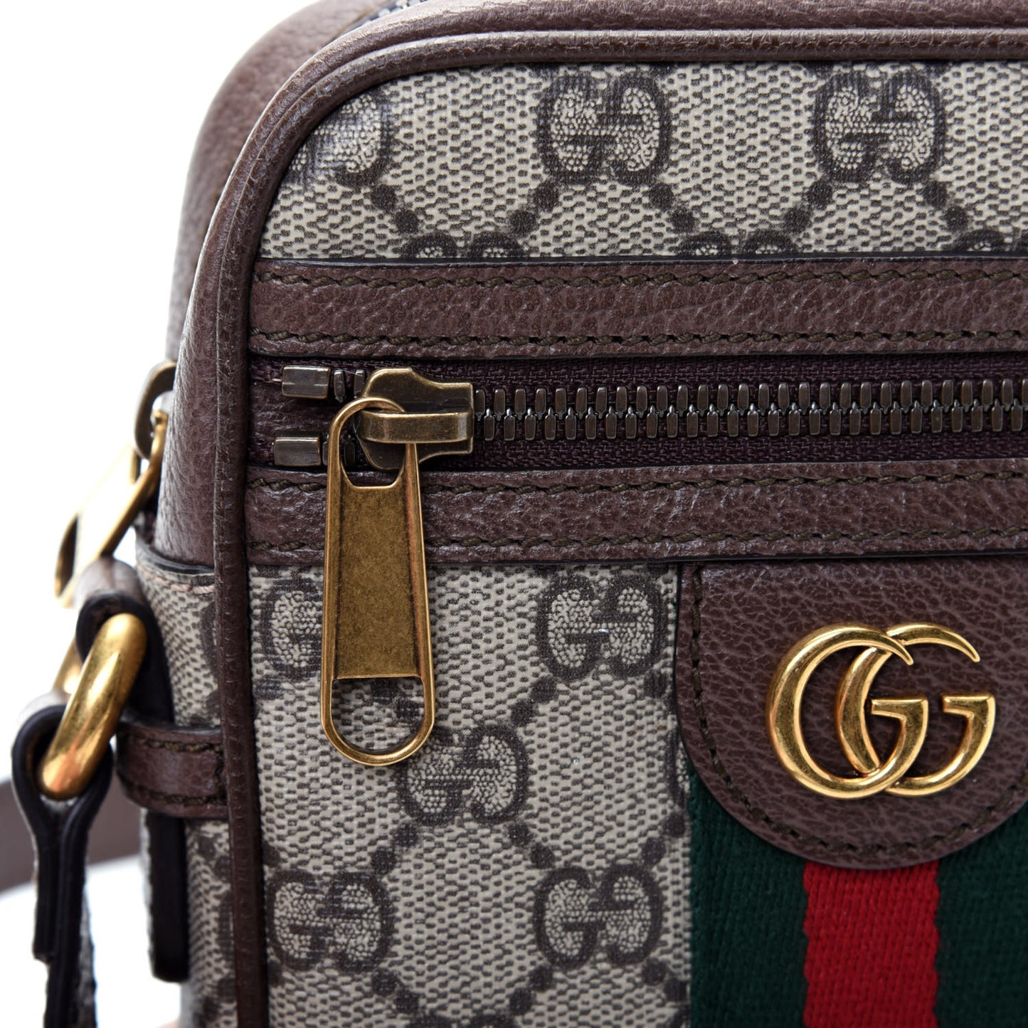 GG Supreme Monogram Web Mini Ophidia Messenger Brown