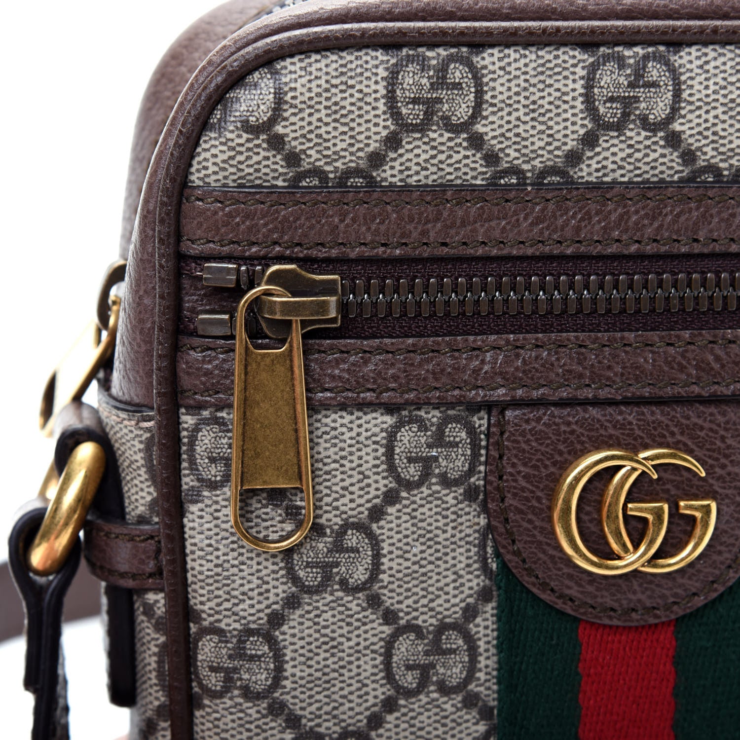 Gucci GG Supreme Monogram Web Mini Ophidia Messenger Brown 11 of 13