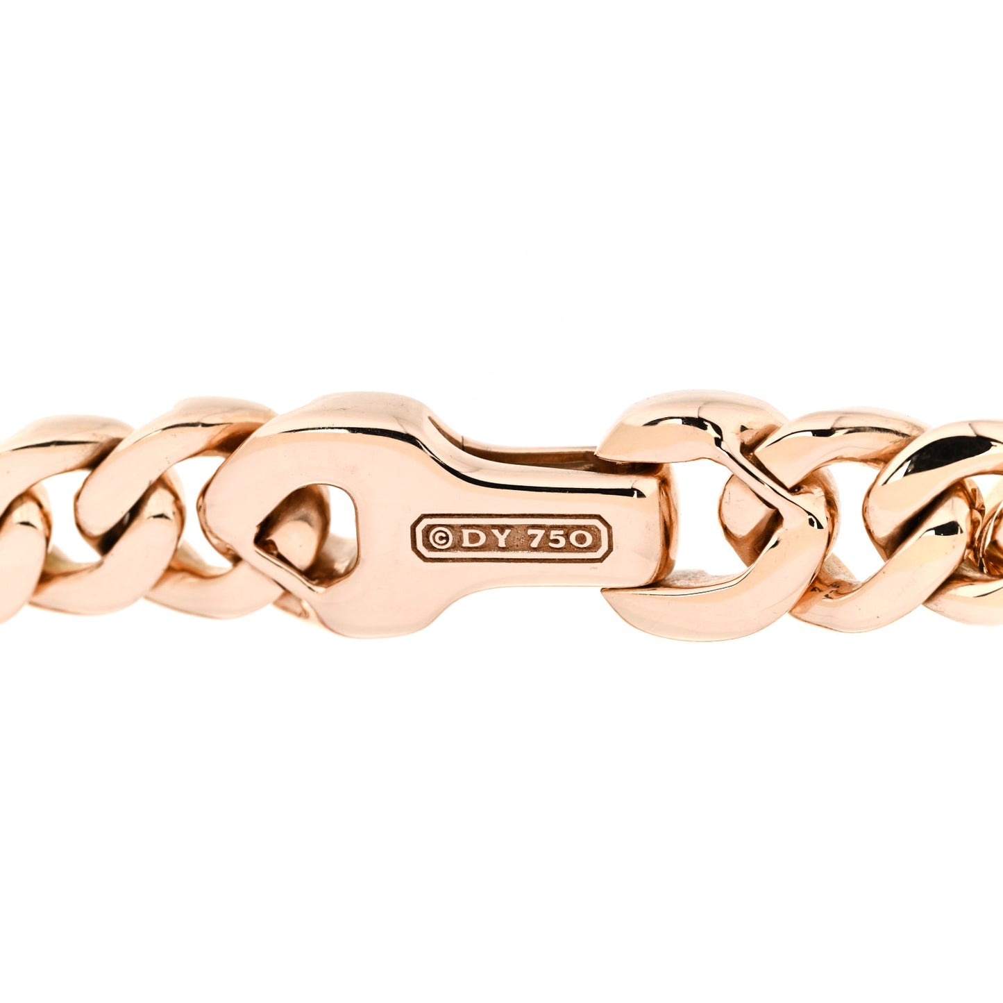 18K Rose Gold 8mm Curb Chain Bracelet