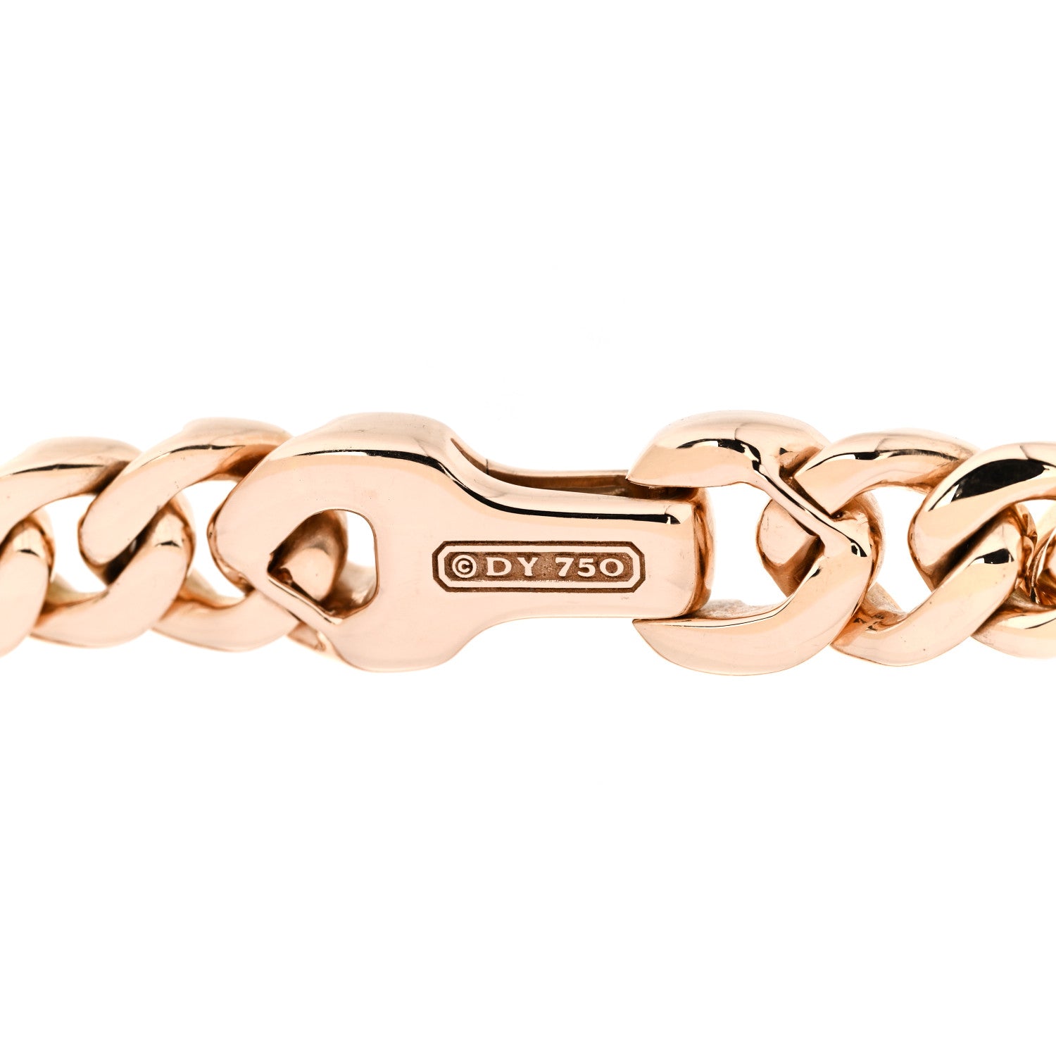 David Yurman 18K Rose Gold 8mm Curb Chain Bracelet 4 of 5