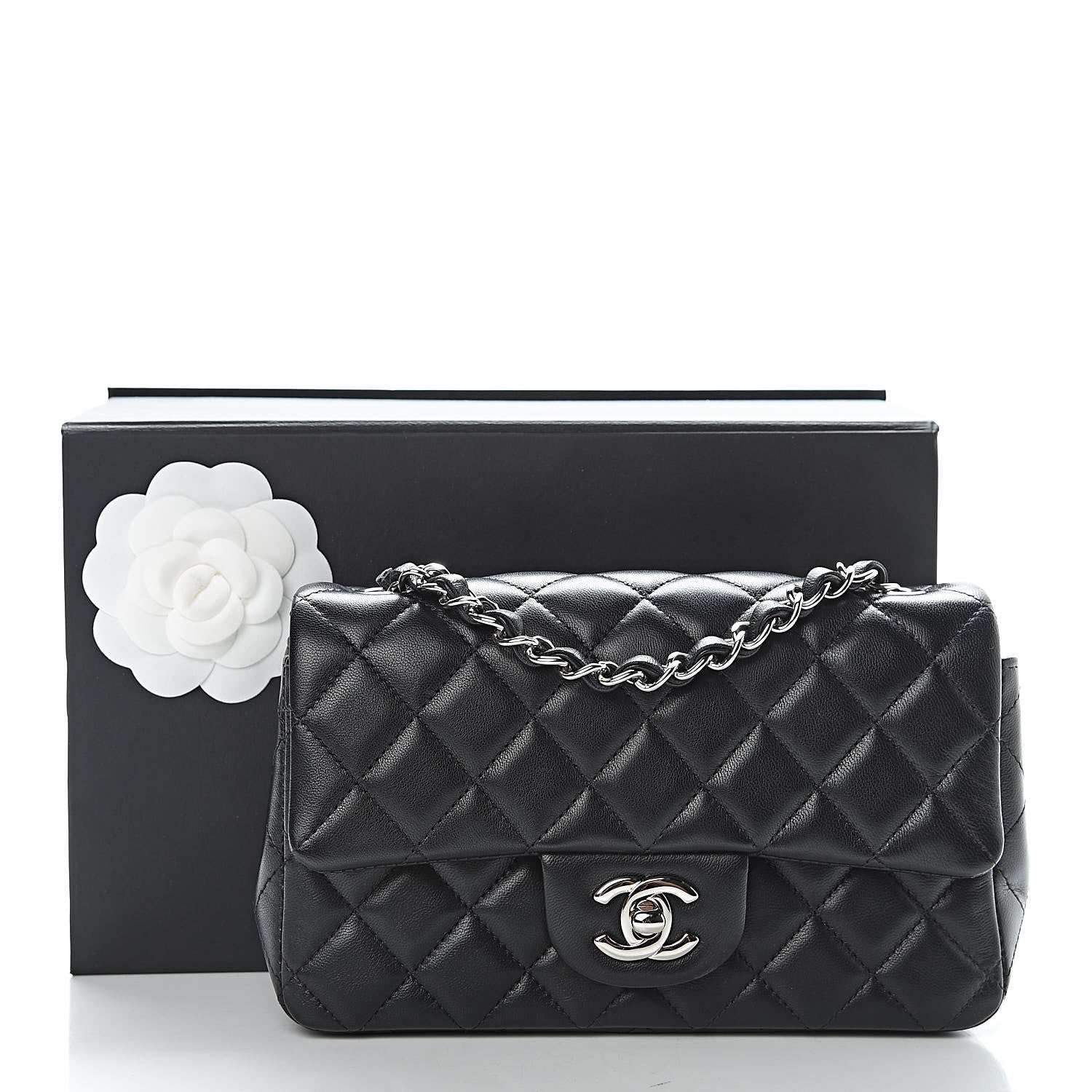 Chanel Lambskin Quilted Mini Rectangular Flap Black 11 of 11