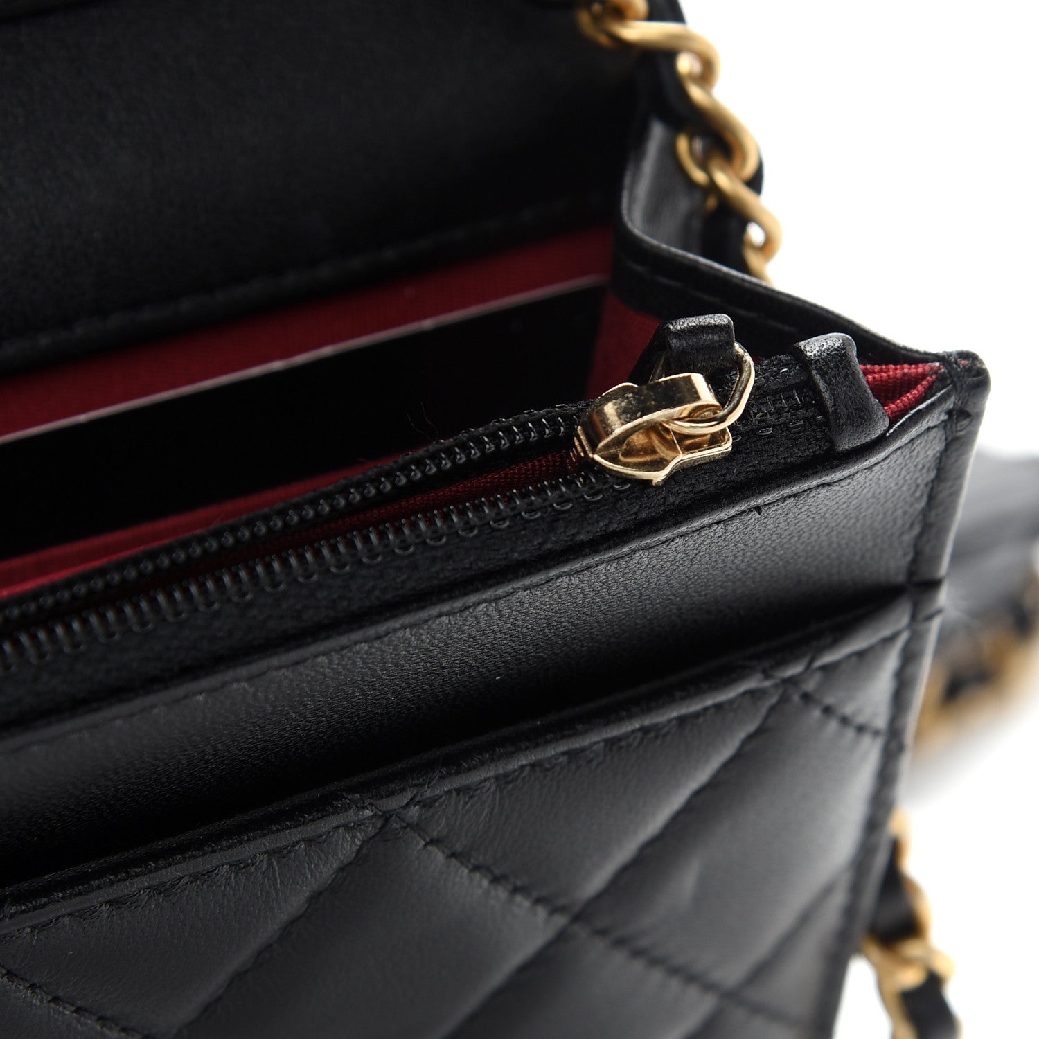 Chanel Lambskin Quilted Romance Wallet on Chain WOC Black 12 of 13