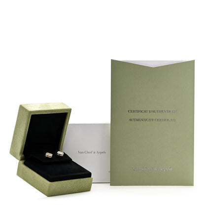 Van Cleef & Arpels 18K Yellow Gold Mother of Pearl Sweet Alhambra Earrings 5 of 5