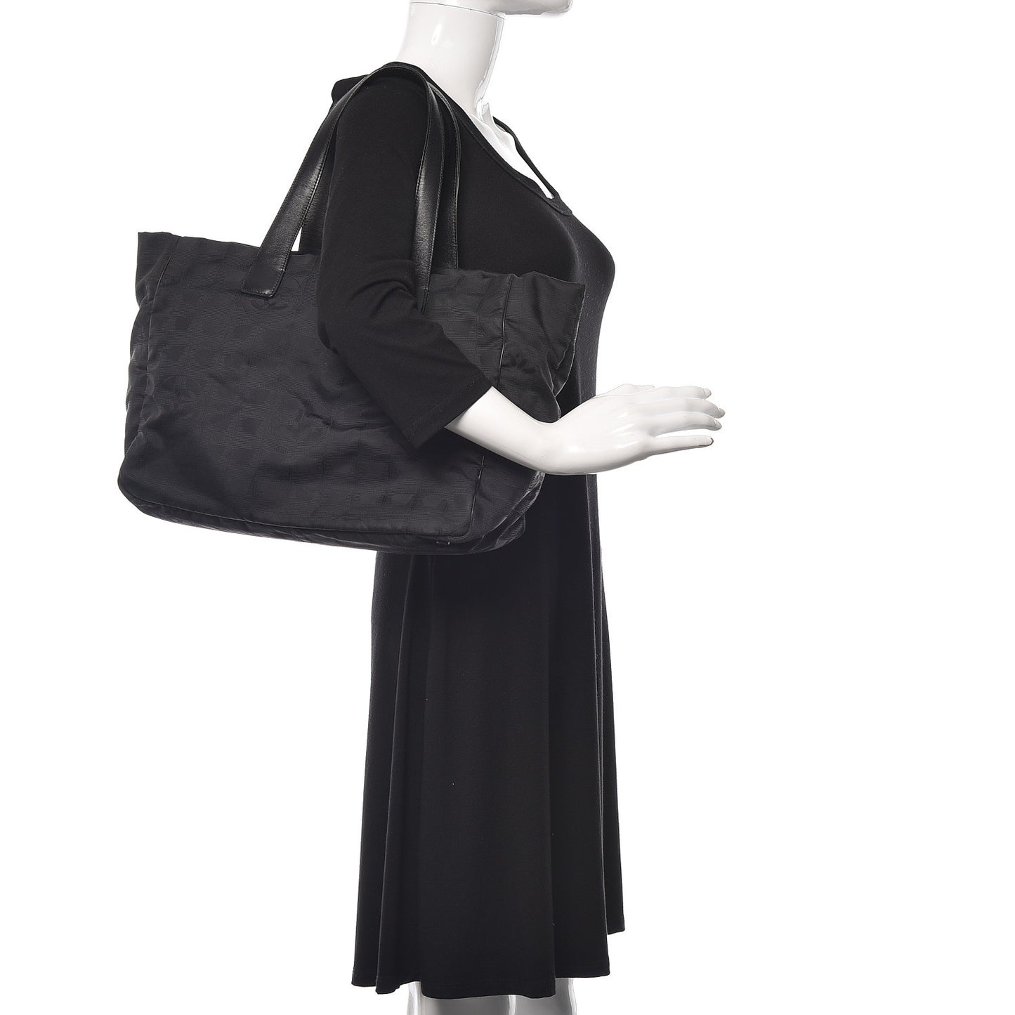 Nylon Large Travel Tote Black