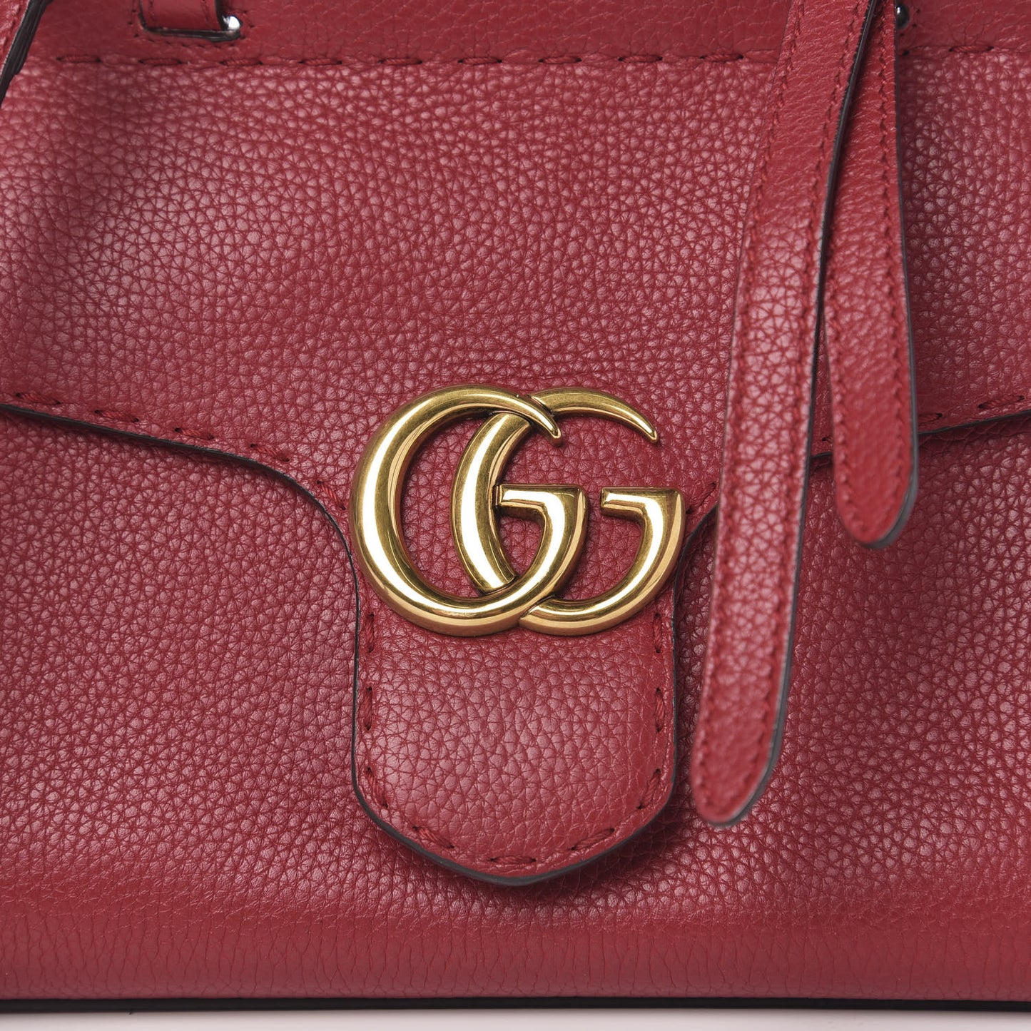Calfskin Mini GG Marmont Top Handle Bag Vulcanic Red