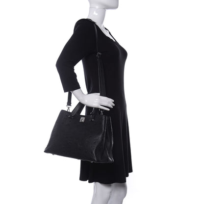 MCM Calfskin Ottomar Monogram Large Essential Tote Black 2 of 11