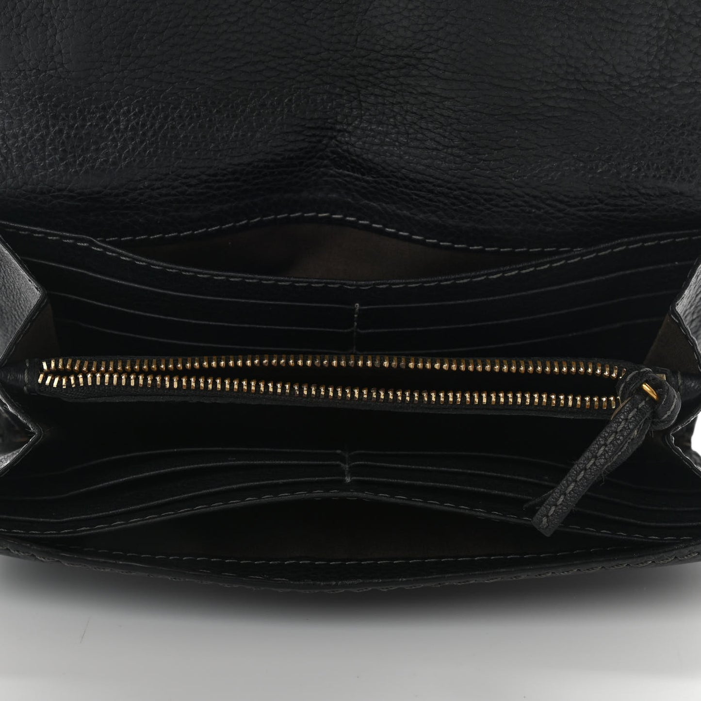 Calfskin Marcie Continental Flap Wallet Black