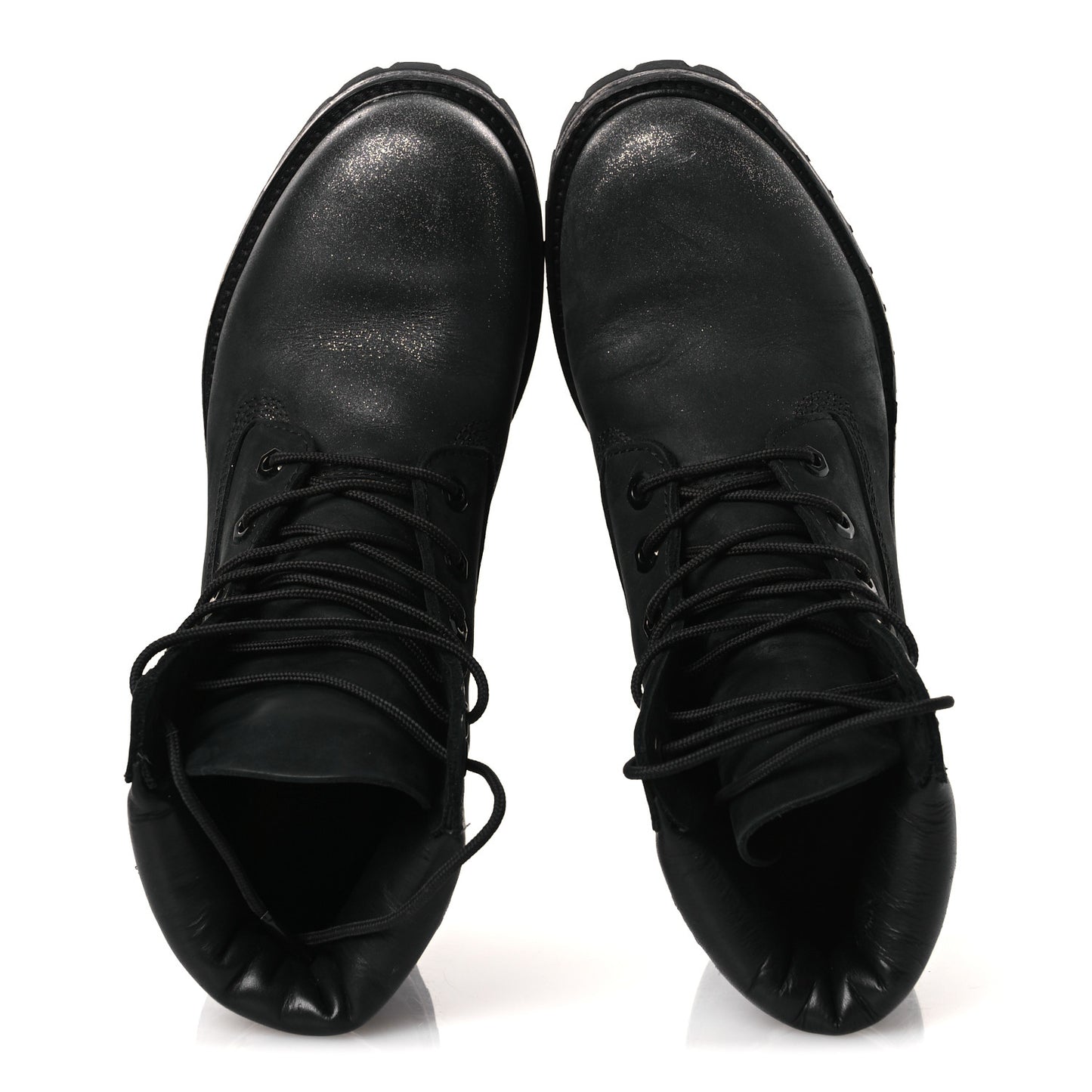 X TIMBERLAND Nubuck Glitter Womens Ankle Boots 38.5 Black Gunmetal