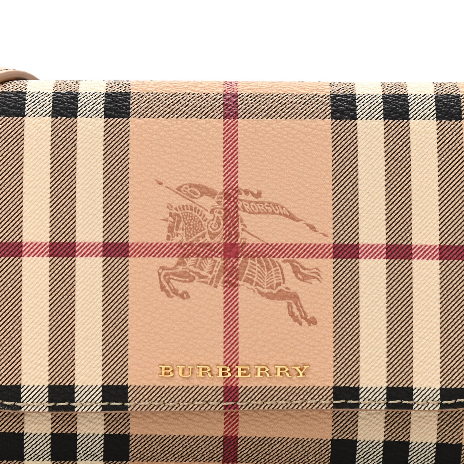 Burberry Haymarket Check Henley Wallet On Chain Mid Camel 8 of 10