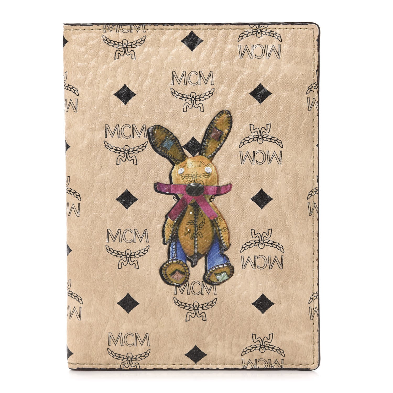 MCM Visetos Rabbit Passport Holder Beige 1 of 7