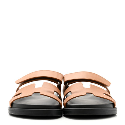 Hermes Calfskin Womens Chypre Sandals 36.5 Naturel 2 of 9