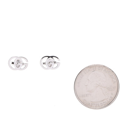 Gucci 18K White Gold GG Tissue Stud Earrings 2 of 4