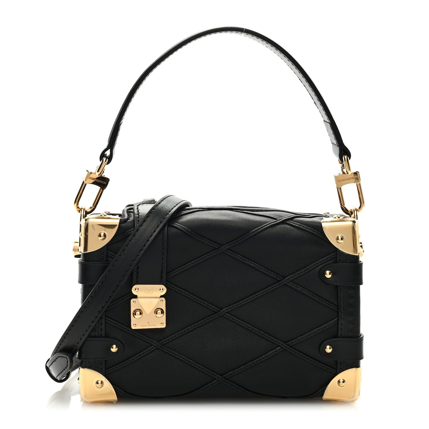 Lambskin Malletage Side Trunk PM Black
