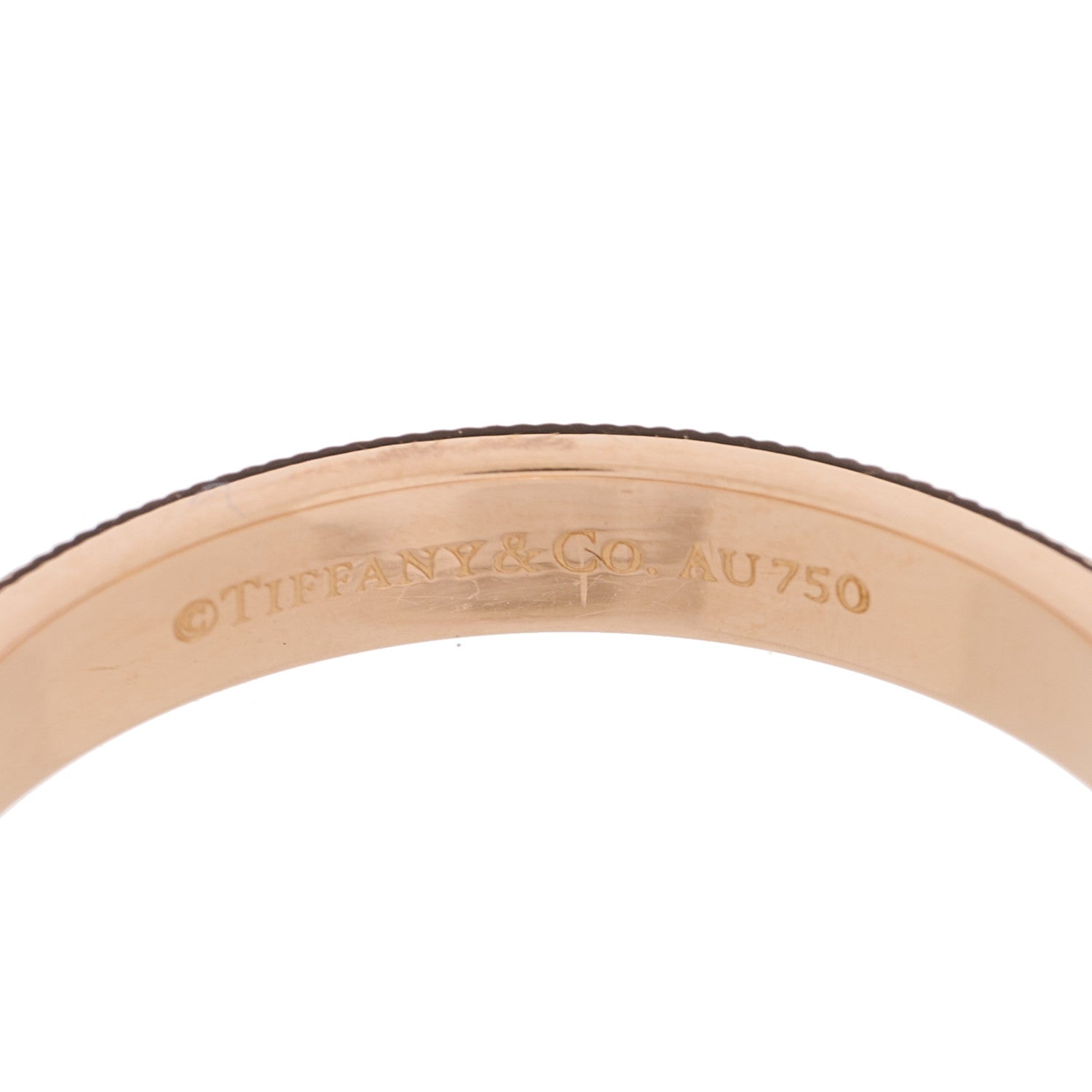 Tiffany 18K Rose Gold 3mm Milgrain Wedding Band Ring 58 8.25 4 of 4