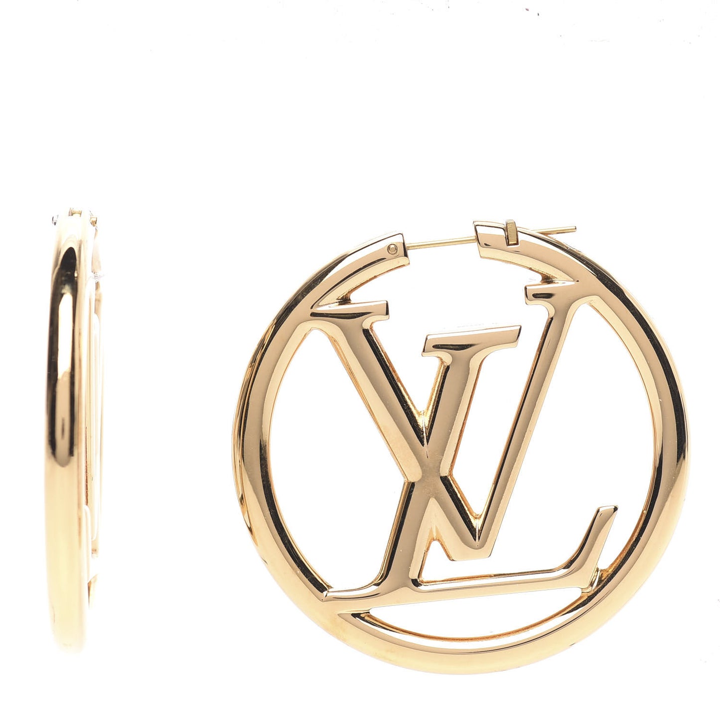 Metal Louise Hoop Earrings Gold