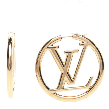 Louis Vuitton Metal Louise Hoop Earrings Gold 1 of 4