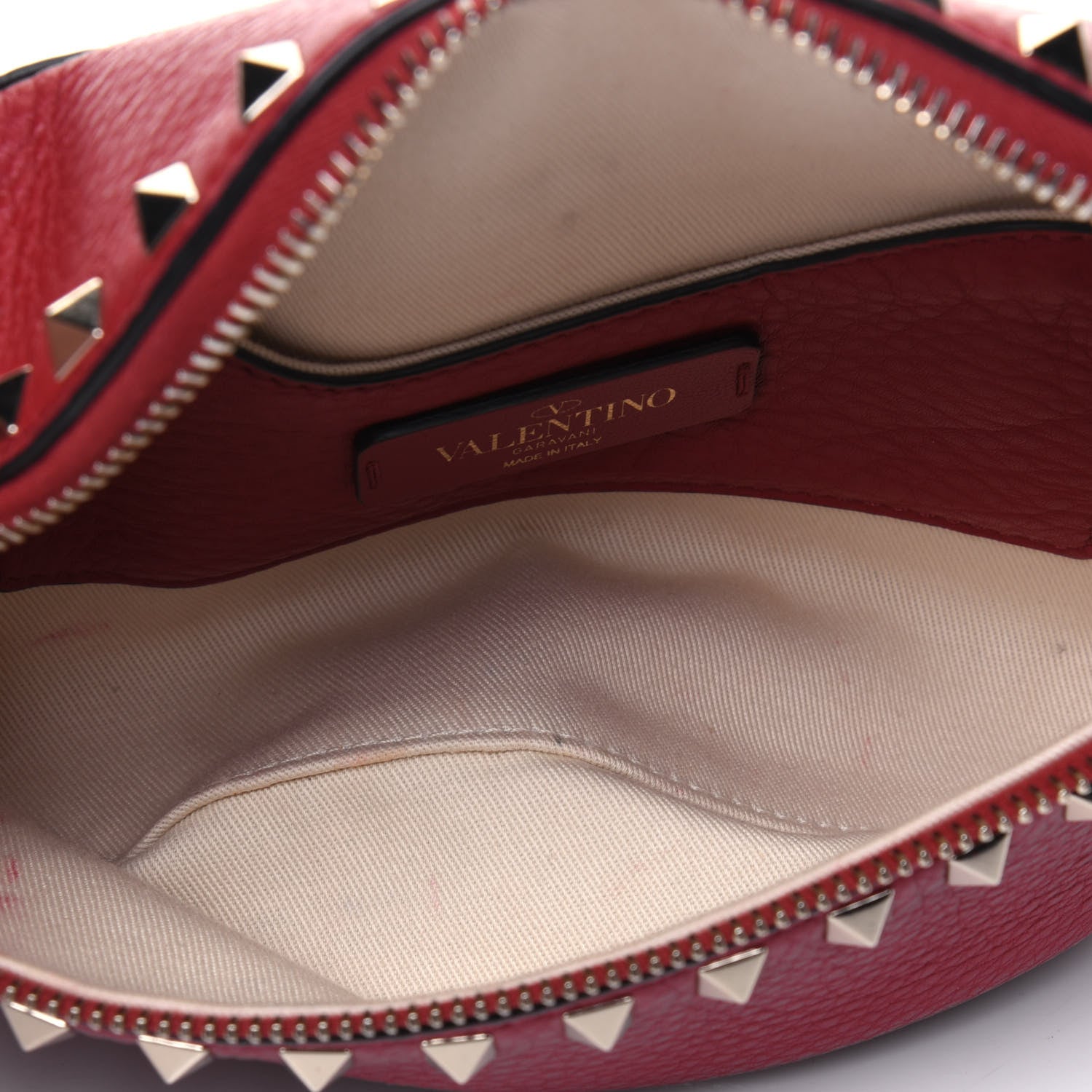 Valentino Garavani Grained Calfskin Rockstud Belt Bag 95 Red 5 of 13
