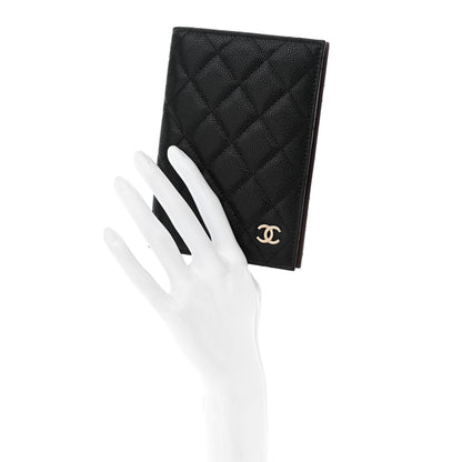 Chanel Iridescent Caviar Quilted Passport Holder Black 2 of 10