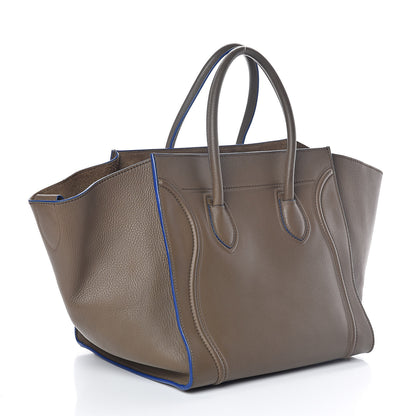 Celine Supple Calfskin Medium Phantom Luggage Khaki Cobalt Trim 3 of 9