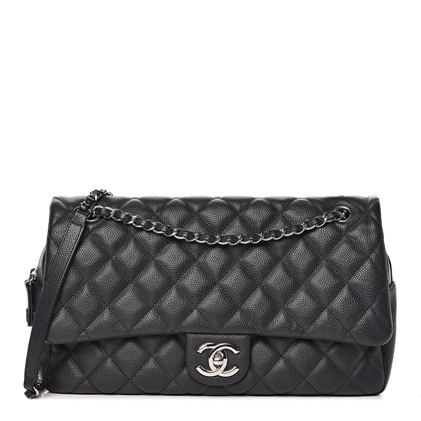 Caviar Quilted Jumbo Easy Flap Black
