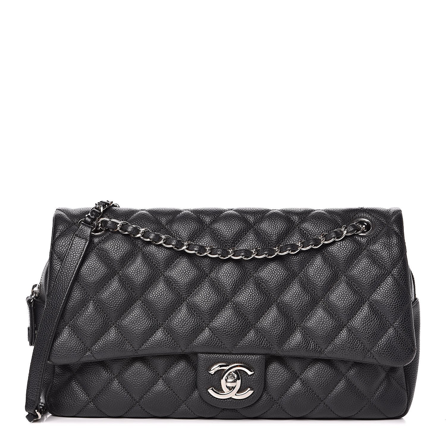 Chanel Caviar Quilted Jumbo Easy Flap Black 1 of 11